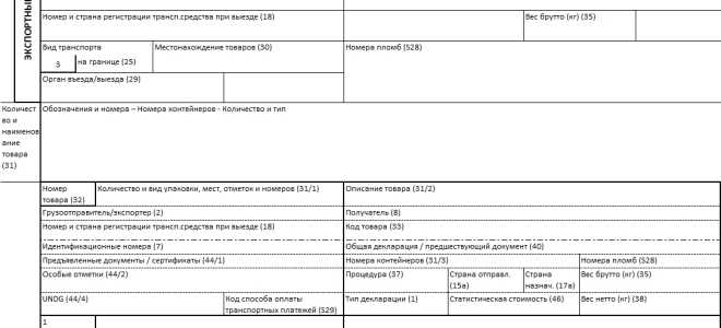 Образец таможенной декларации 2020